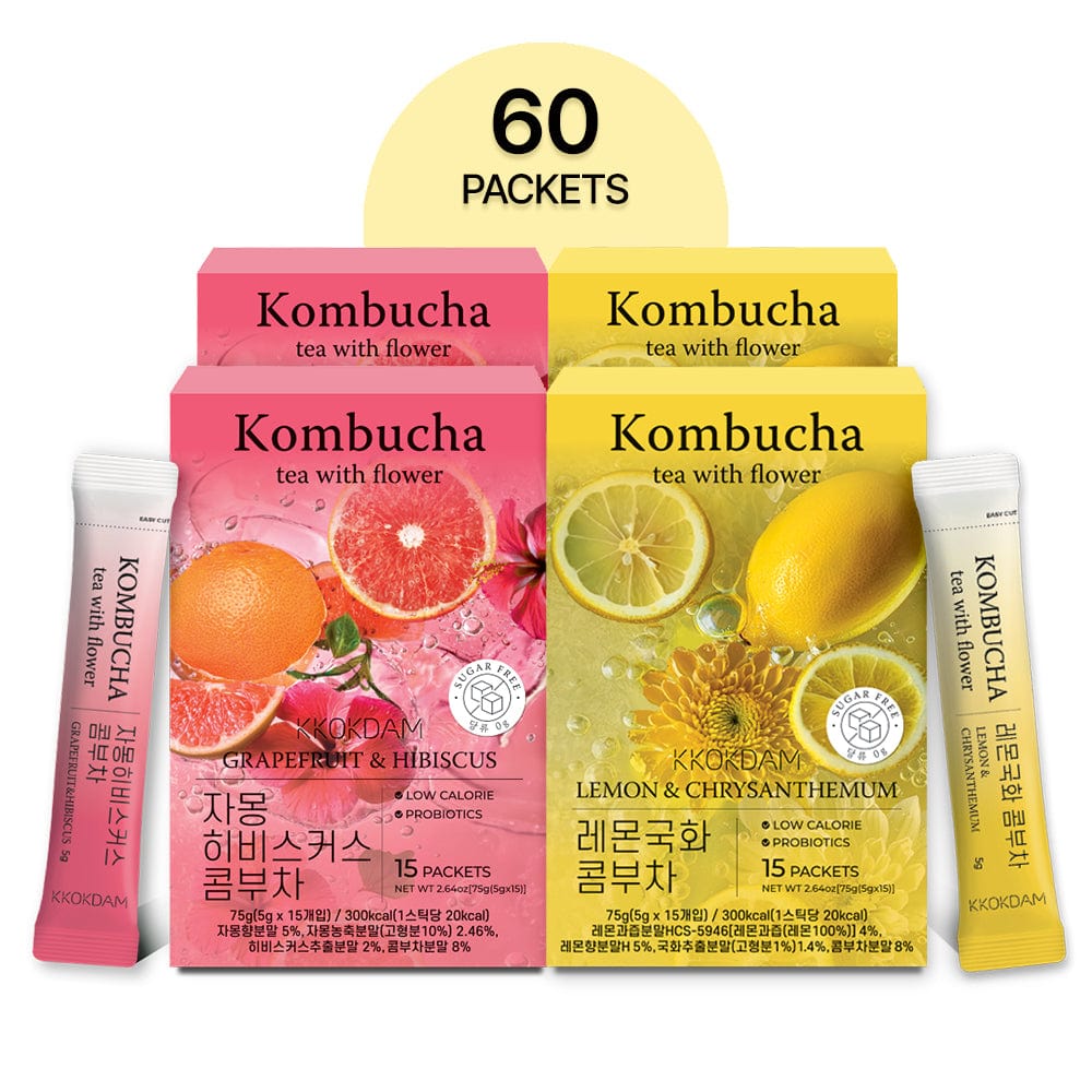 Buy 2 Get 2 Free — Flower Kombucha Lemon 2 & Grapefruit 2 Set (60