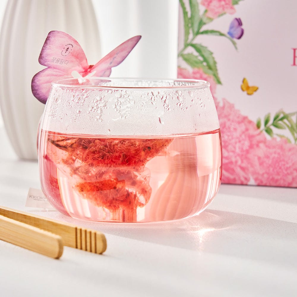 KKOKDAM Butterfly Flower Tea Bag 3 Butterfly Tea Bag Pink Gift Box