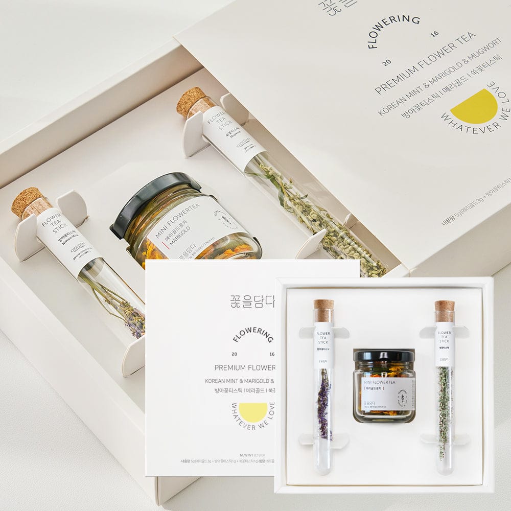 KKOKDAM Gift Set 1 Mini Flower Tea & 2 Flower Tea Stick Gift Set