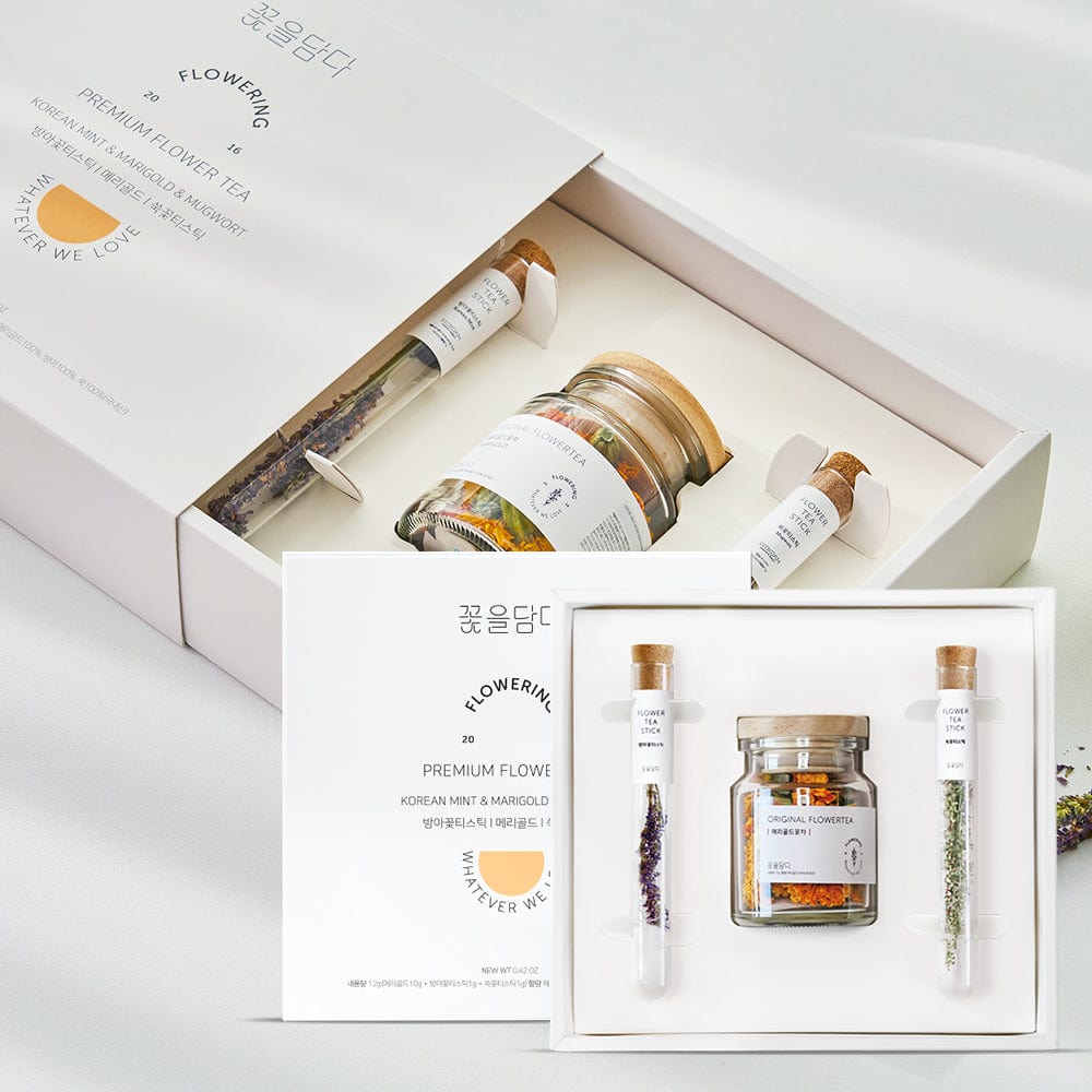 KKOKDAM Gift Set 1 Original Flower Tea & 2 Flower Tea Stick Gift Set