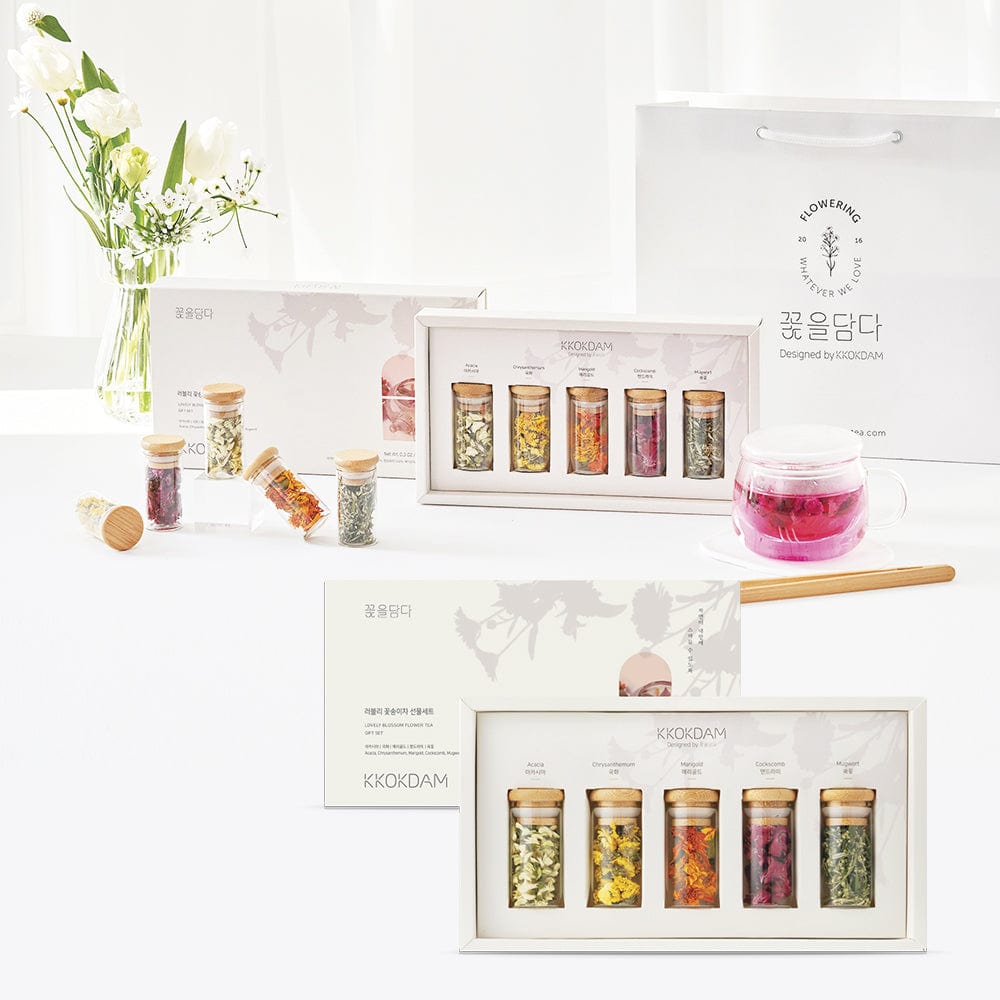 Lovely Blossom Flower Tea Gift Set (1 set = 5 jars) – KKOKDAM
