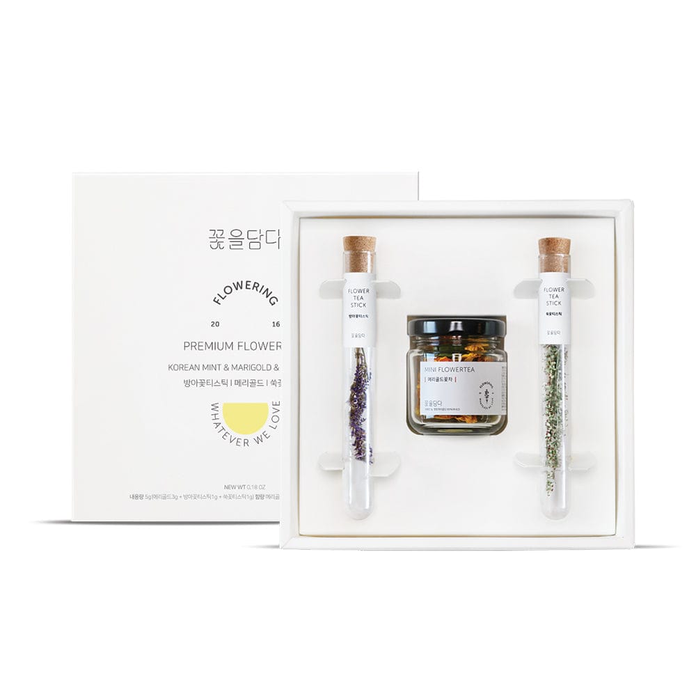 KKOKDAM Gift Set 1 Mini Flower Tea & 2 Flower Tea Stick Gift Set