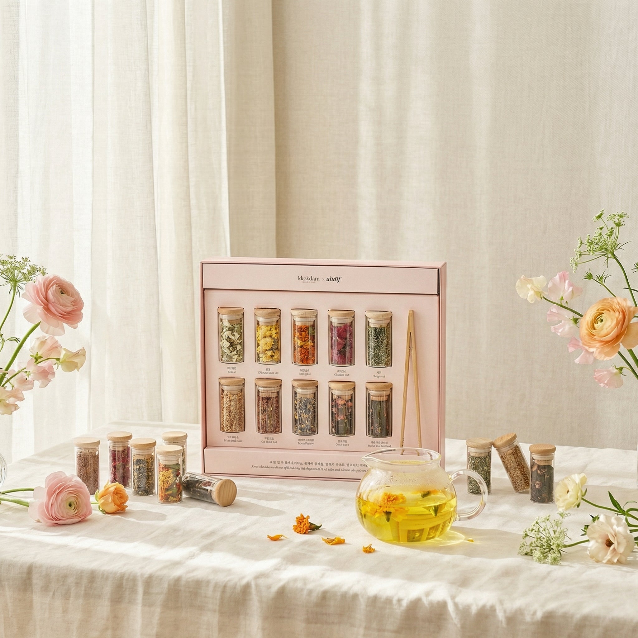 Lovely Blossom Flower & Blending Tea Gift Set (1 set = 10 jars