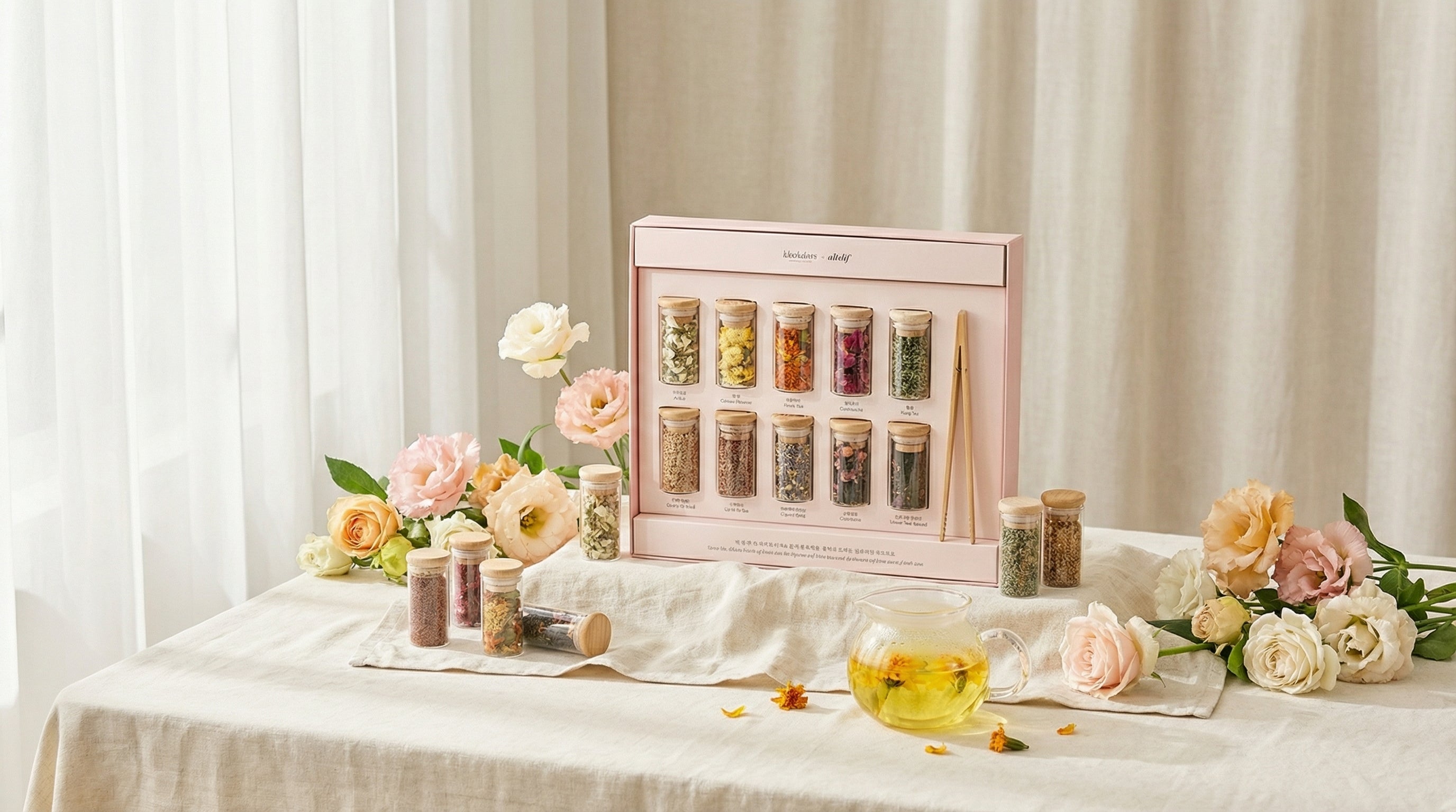 Lovely Blossom Flower & Blending Tea Gift Set (1 set = 10 jars