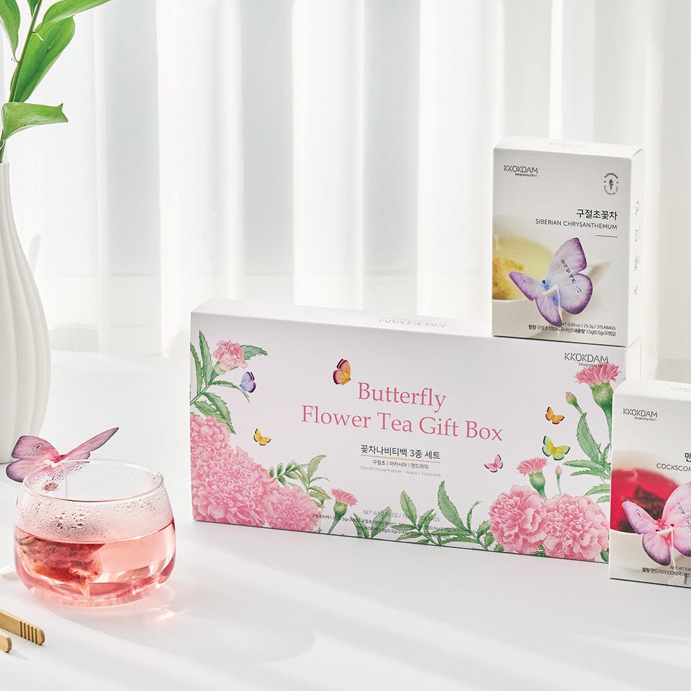 KKOKDAM 3 Butterfly Tea Bag Gift Box 2+1