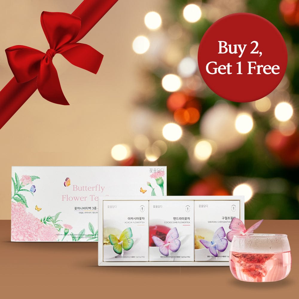 KKOKDAM 3 Butterfly Tea Bag Gift Box 2+1