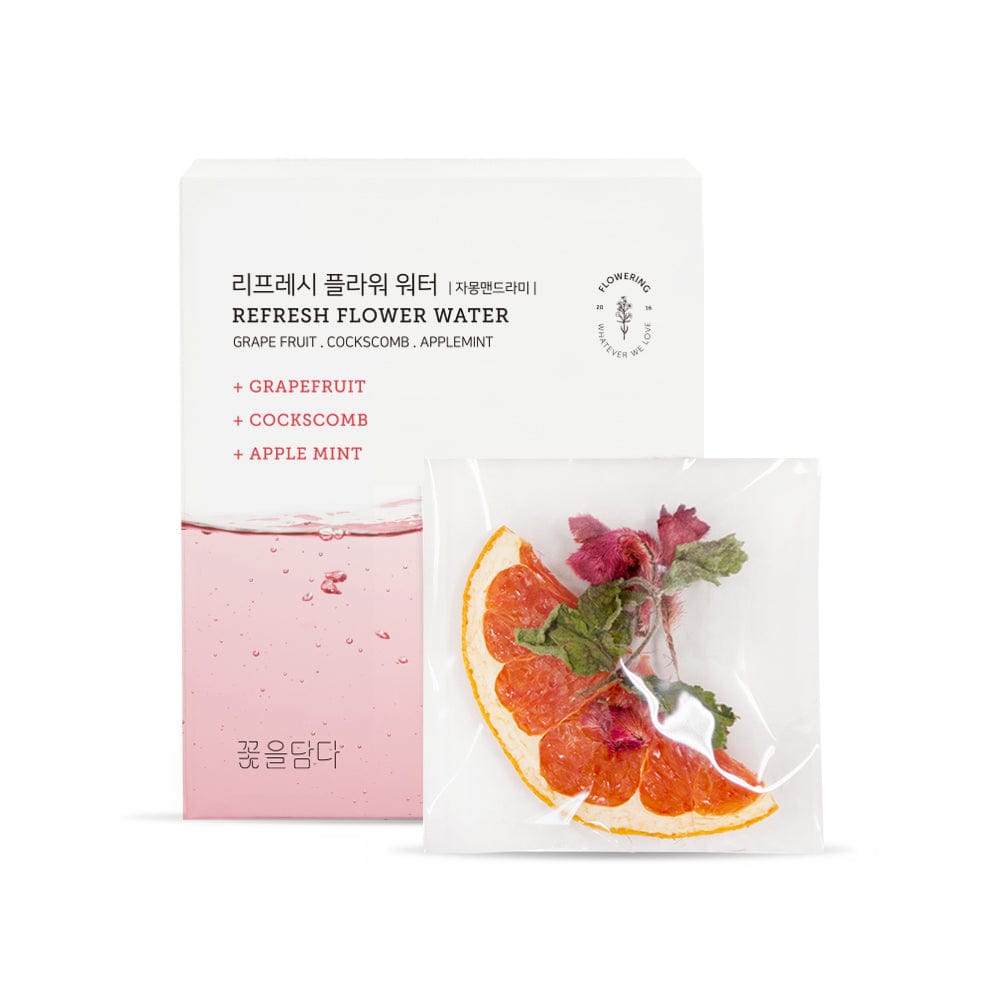 KKOKDAM Refresh Flower Water Fruit & Flower Tea (10ea) Box - Grapefuit & Cockcomb (Ship from Korea)