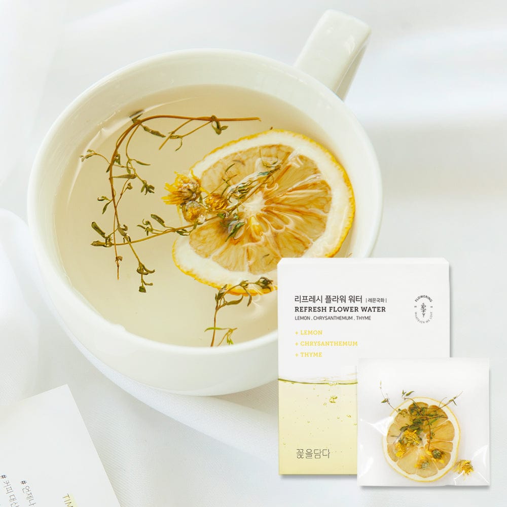 KKOKDAM Refresh Flower Water Fruit & Flower Tea (10ea) Box - Lemon & Chrysanthemum & Thyme