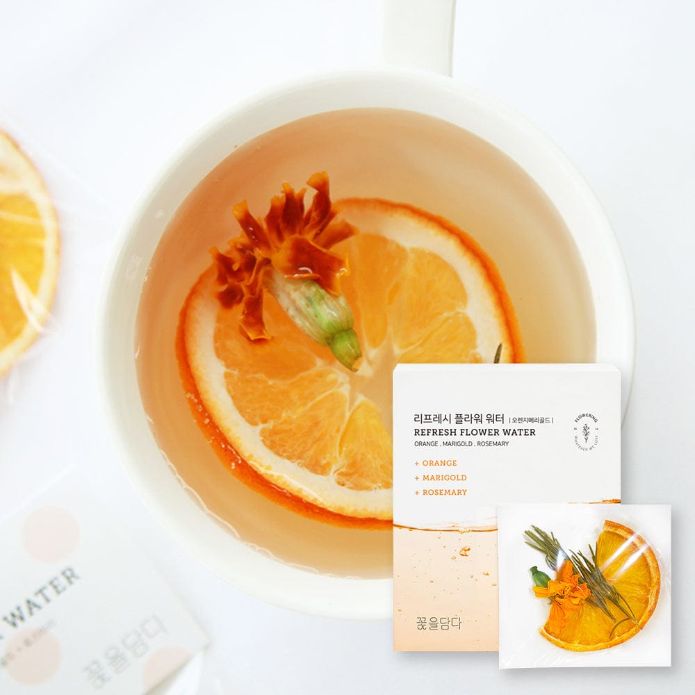 KKOKDAM Refresh Flower Water Fruit & Flower Tea (10ea) Box - Orange & Marigold & Rosemary
