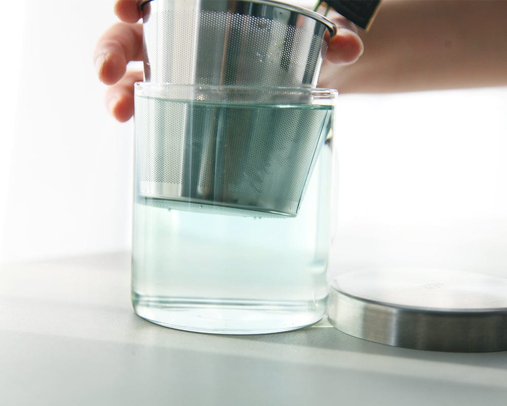 KKOKDAM Coffee Servers & Tea Pots Glass Tea Mug with Stainless Steel Infuser (350ml)